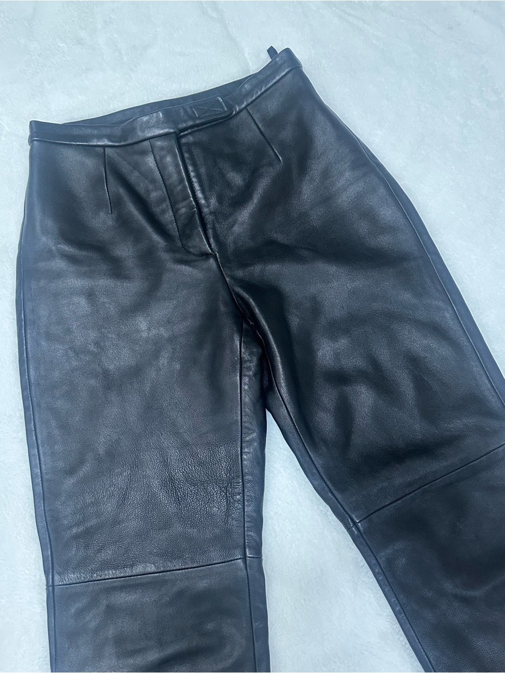 Siena Studio Black Genuine Leather Boot-Cut Pants 4